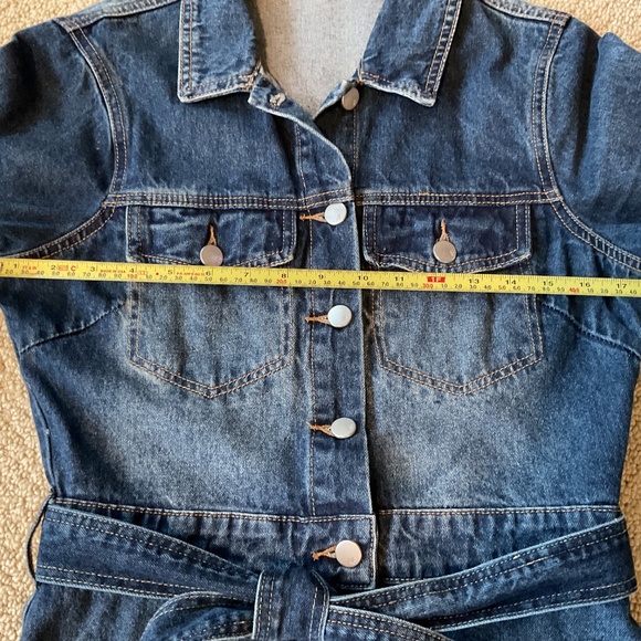 JustFab Long Sleeve Button Front Denim Dress Size Small - Picture 5 of 9